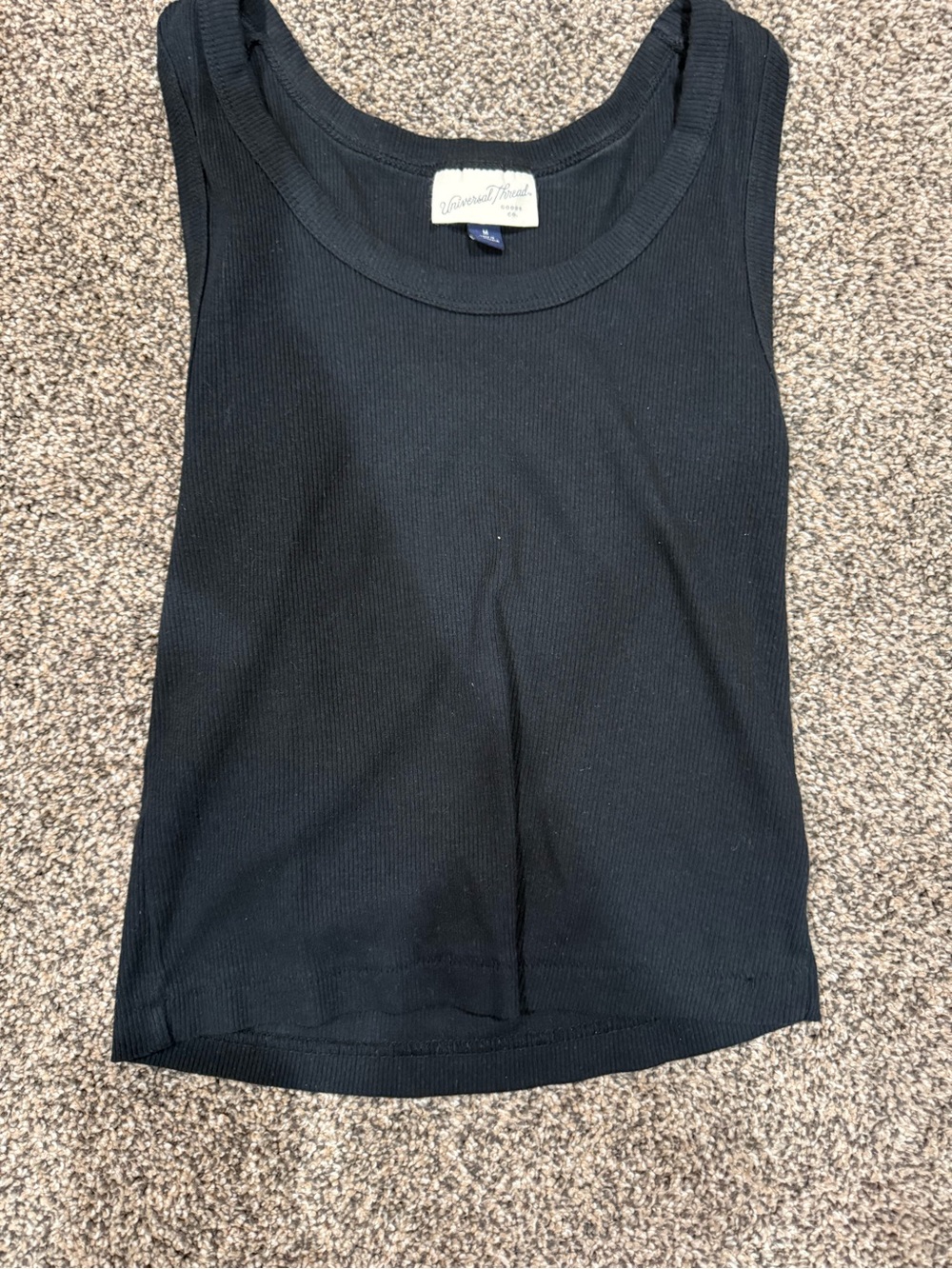 Ribbed Black Tank Top by Current Mood